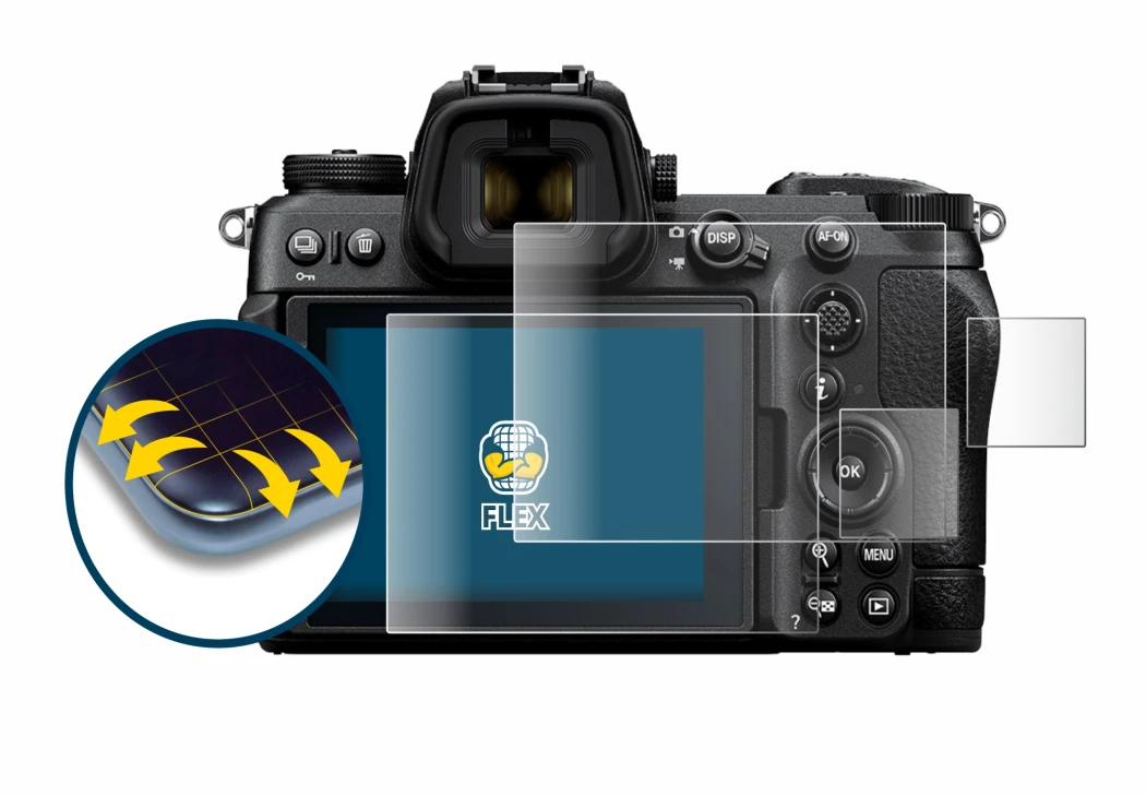 Abbildung des Geräts Nikon Z6 III mit einer Vielzahl des Displayschutzes.