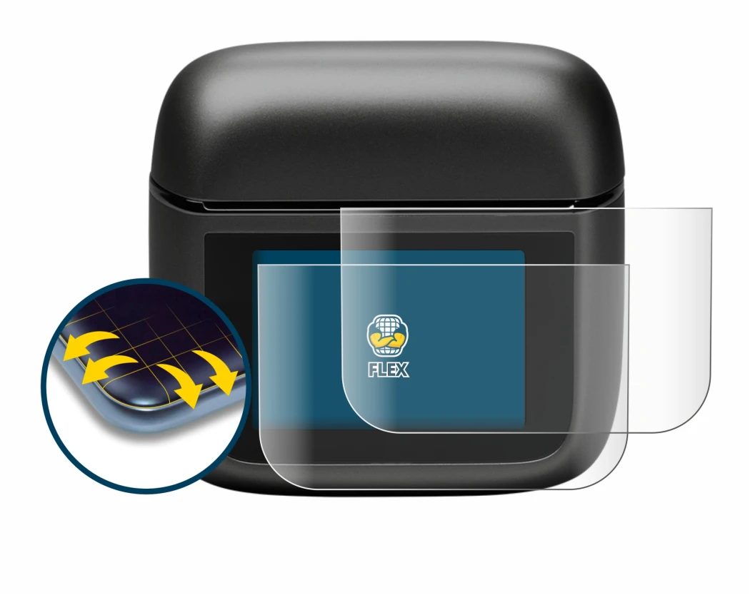 Abbildung des Geräts JBL Tour Pro 3 mit einer Vielzahl des Displayschutzes.