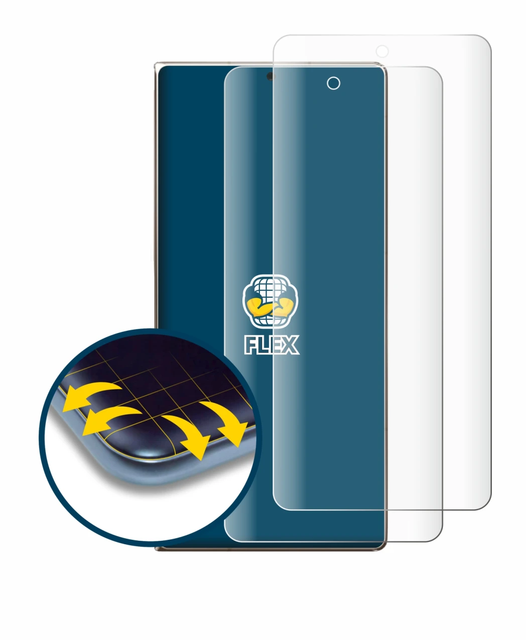 Abbildung des Geräts Huawei Mate X6 mit einer Vielzahl des Displayschutzes.