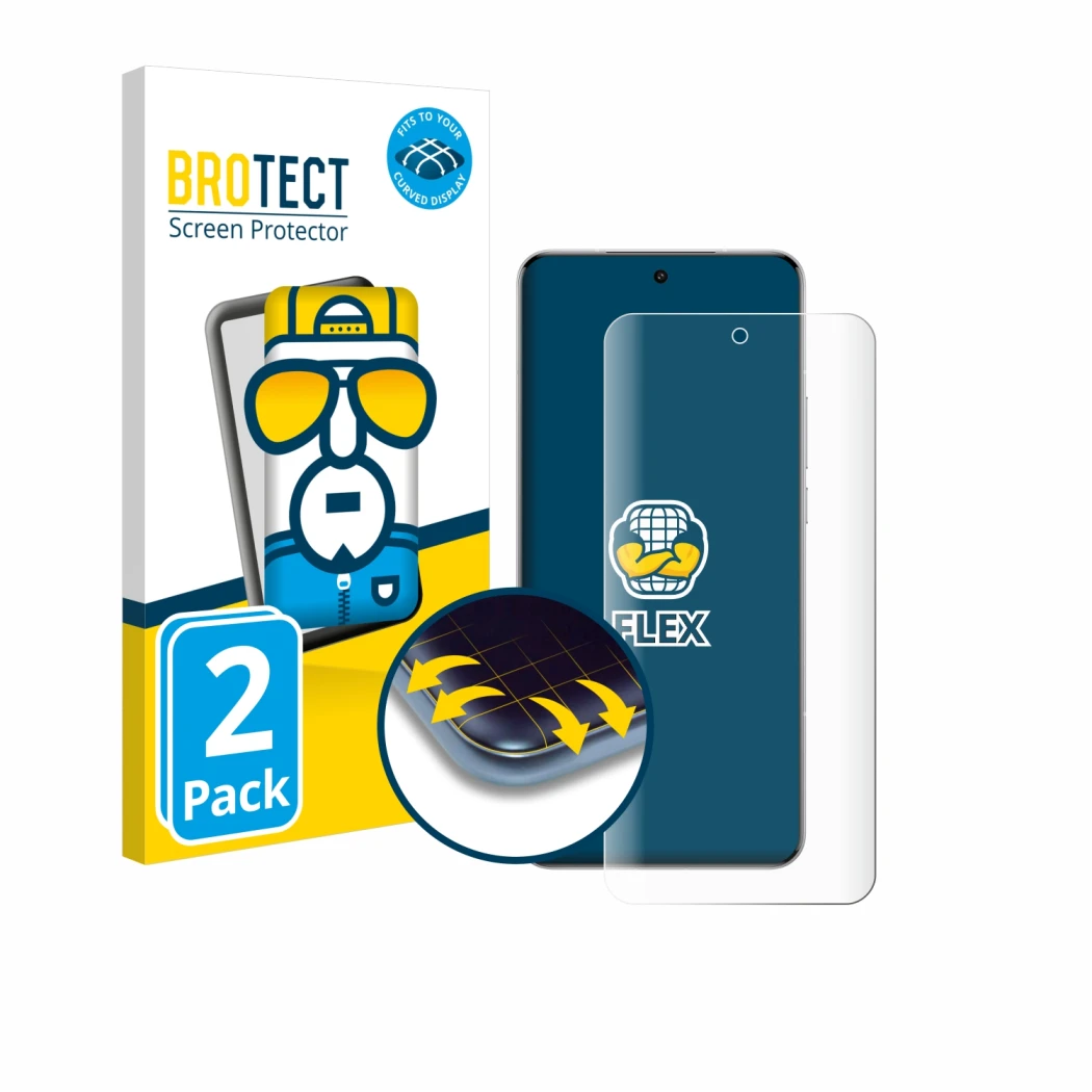 Vorderseite einer Produktverpackung mit dem Markenlogo BROTECT. Daneben ist das Gerät Xiaomi 15 Ultra mit dem zugehörigen Disp