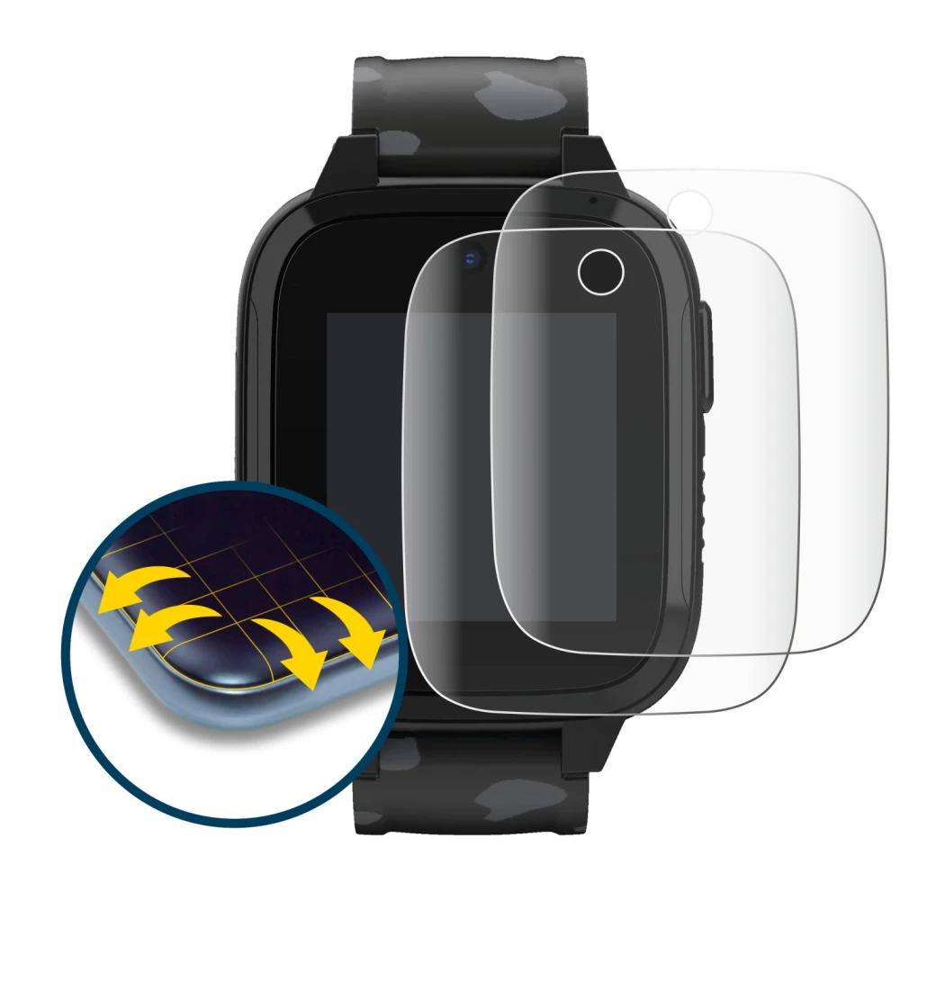 Abbildung des Geräts Xplora XGO3 (2. Gen.) mit einer Vielzahl des Displayschutzes.