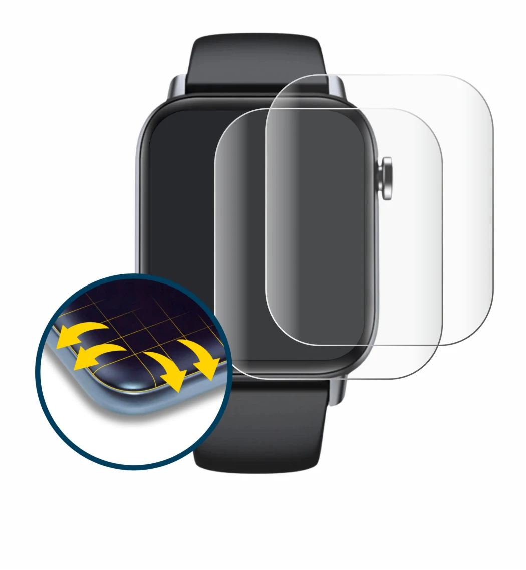 Abbildung des Geräts Gard Pro Health Smartwatch 2+ mit einer Vielzahl des Displayschutzes.