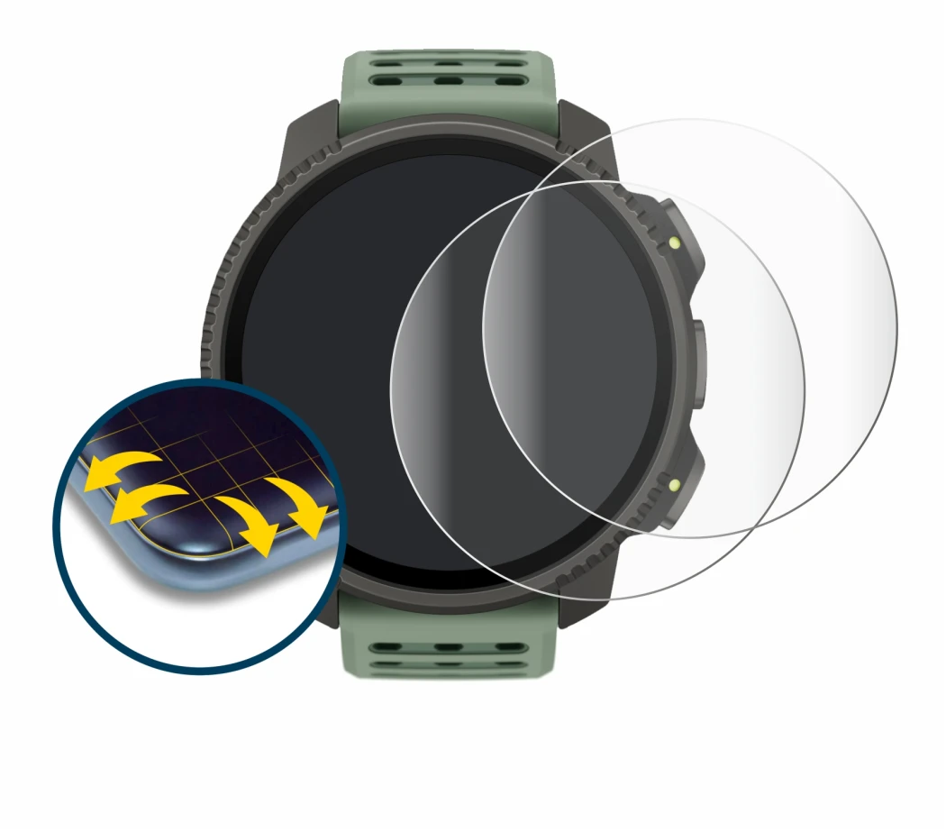 Abbildung des Geräts Suunto Vertical 2 mit einer Vielzahl des Displayschutzes.