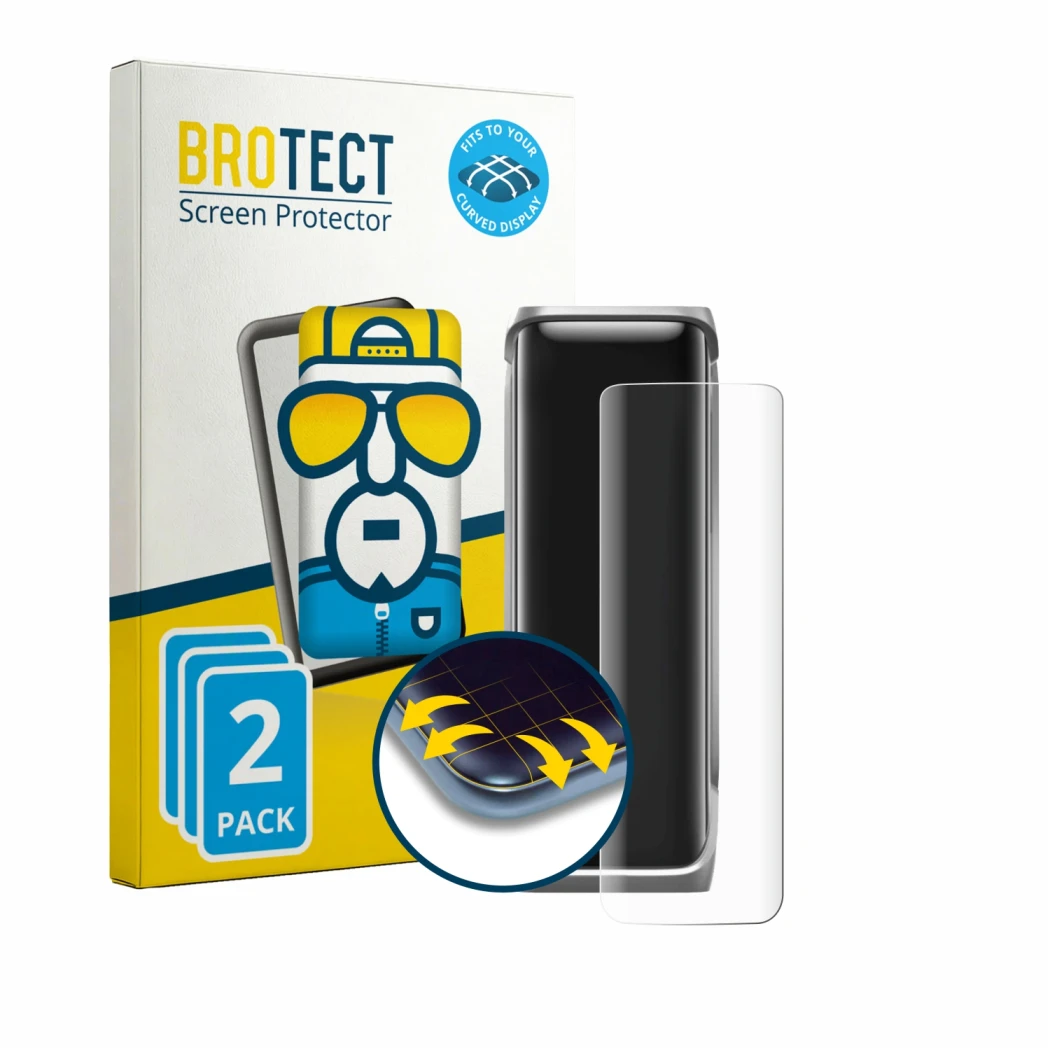 Vorderseite einer Produktverpackung mit dem Markenlogo BROTECT. Daneben ist das Gerät EcoFlow Rapid Pro X mit dem zugehörigen
