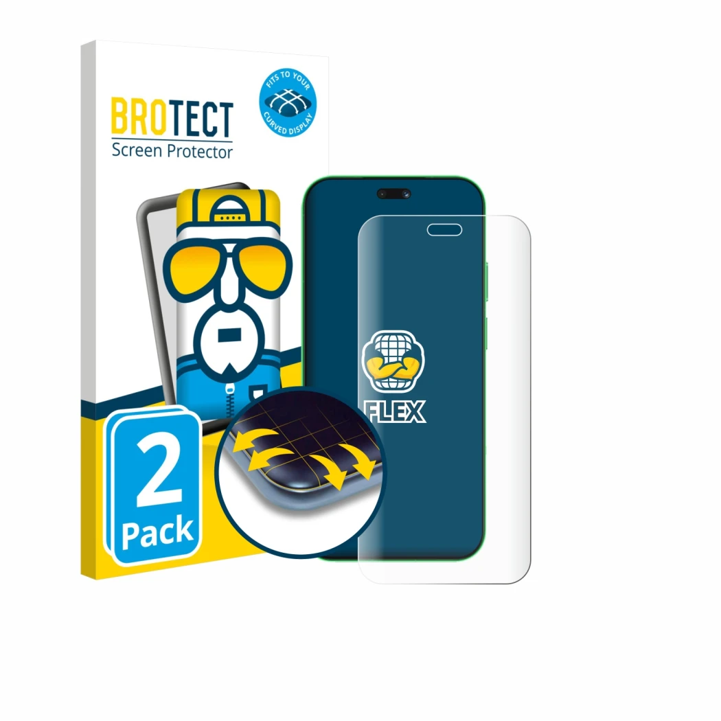 Vorderseite einer Produktverpackung mit dem Markenlogo BROTECT. Daneben ist das Gerät Huawei Nova 15 Ultra mit dem zugehörigen