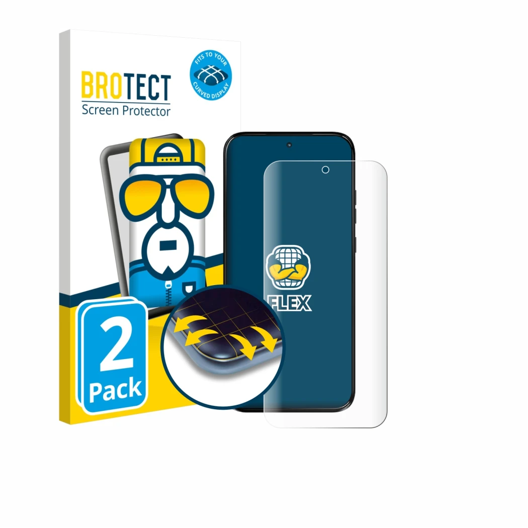 Vorderseite einer Produktverpackung mit dem Markenlogo BROTECT. Daneben ist das Gerät Motorola Moto G67 mit dem zugehörigen Di