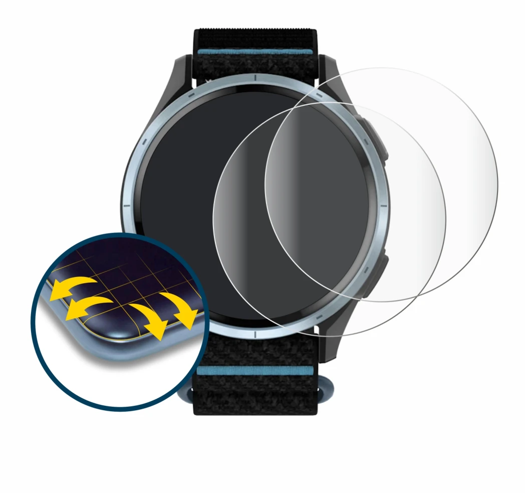 Abbildung des Geräts Garmin Approach J1 mit einer Vielzahl des Displayschutzes.