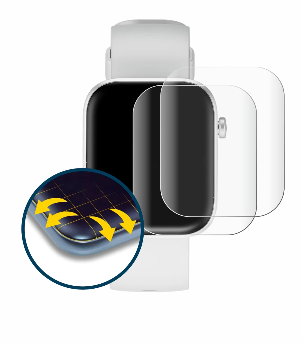 Abbildung des Geräts HMD Watch P1 mit einer Vielzahl des Displayschutzes.