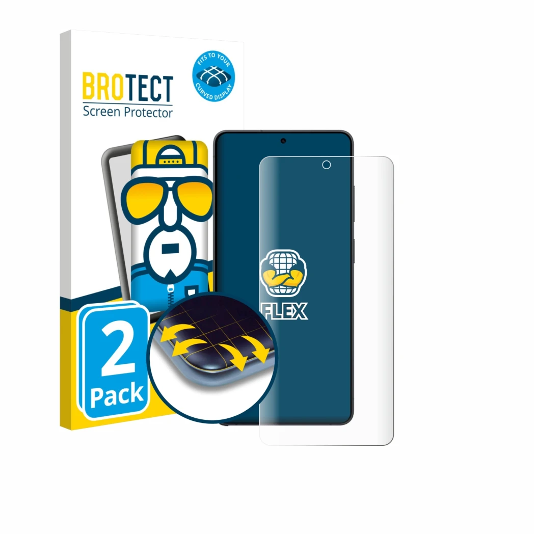 Vorderseite einer Produktverpackung mit dem Markenlogo BROTECT. Daneben ist das Gerät Samsung Galaxy S26 Ultra mit dem zugehör