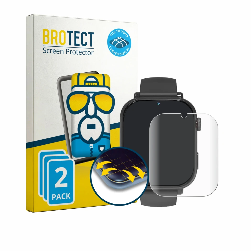 Vorderseite einer Produktverpackung mit dem Markenlogo BROTECT. Daneben ist das Gerät Pthtechus A22 mit dem zugehörigen Displa