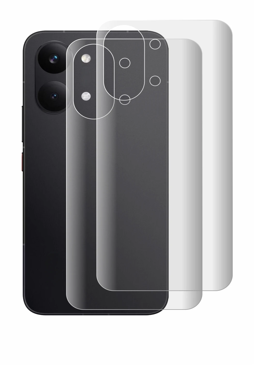 Abbildung des Geräts Xiaomi Poco X8 Pro Max (Rückseite) mit einer Vielzahl des Displayschutzes.