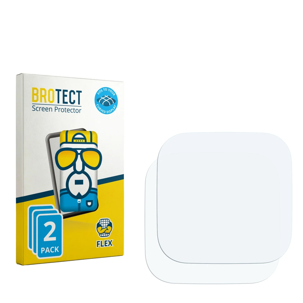 Vorderseite einer Produktverpackung mit dem Markenlogo BROTECT. Daneben ist der zugehörige Displayschutz.