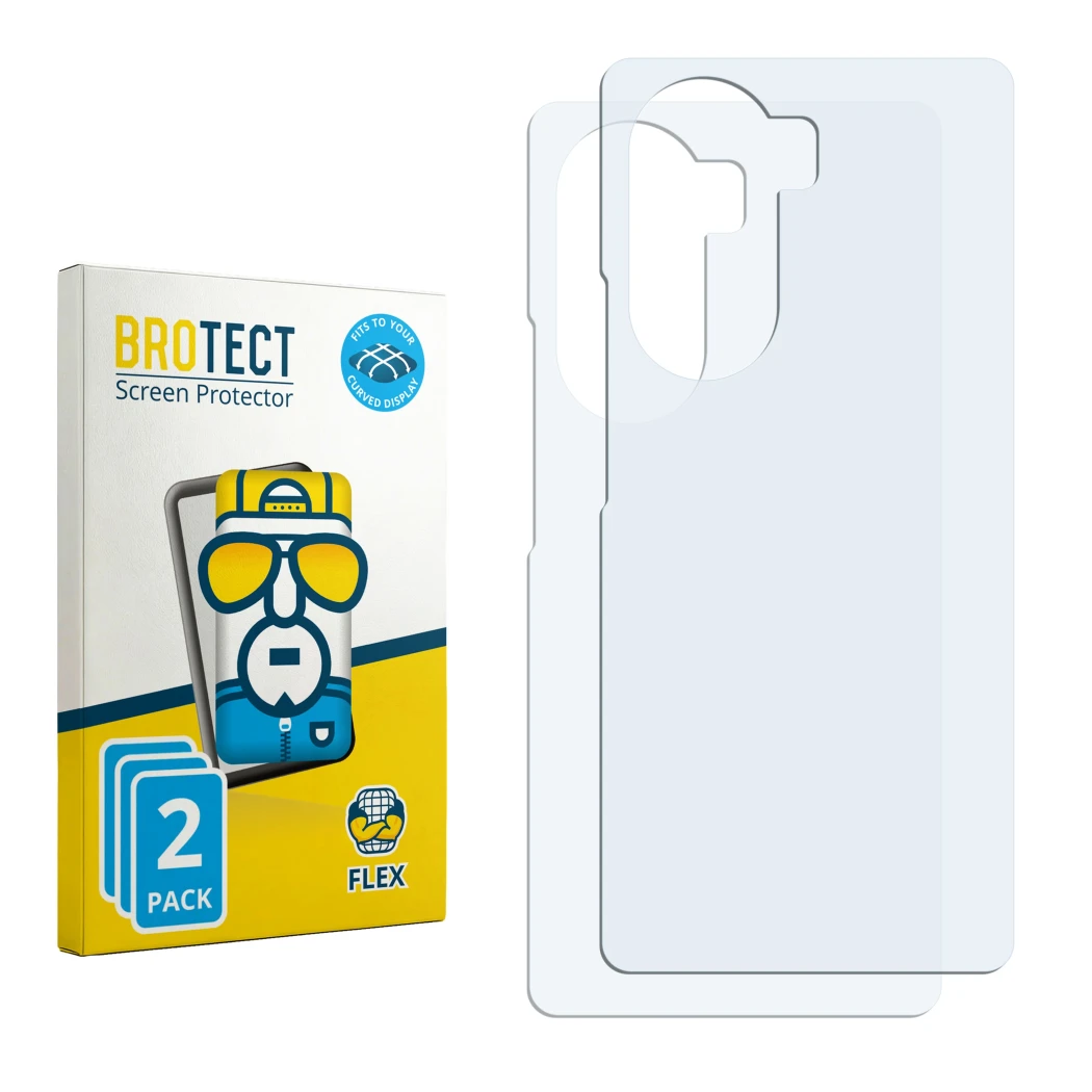Vorderseite einer Produktverpackung mit dem Markenlogo BROTECT. Daneben ist der zugehörige Displayschutz.