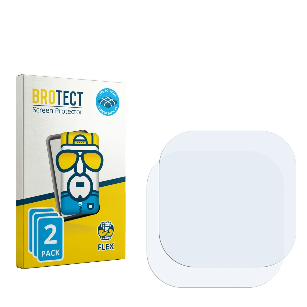 Vorderseite einer Produktverpackung mit dem Markenlogo BROTECT. Daneben ist der zugehörige Displayschutz.