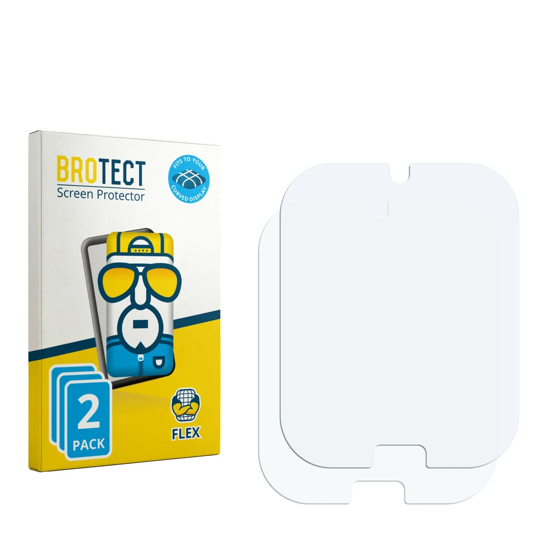 Vorderseite einer Produktverpackung mit dem Markenlogo BROTECT. Daneben ist der zugehörige Displayschutz.