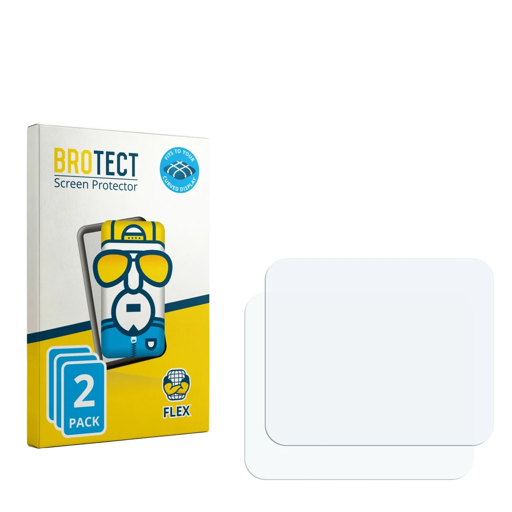 Vorderseite einer Produktverpackung mit dem Markenlogo BROTECT. Daneben ist der zugehörige Displayschutz.