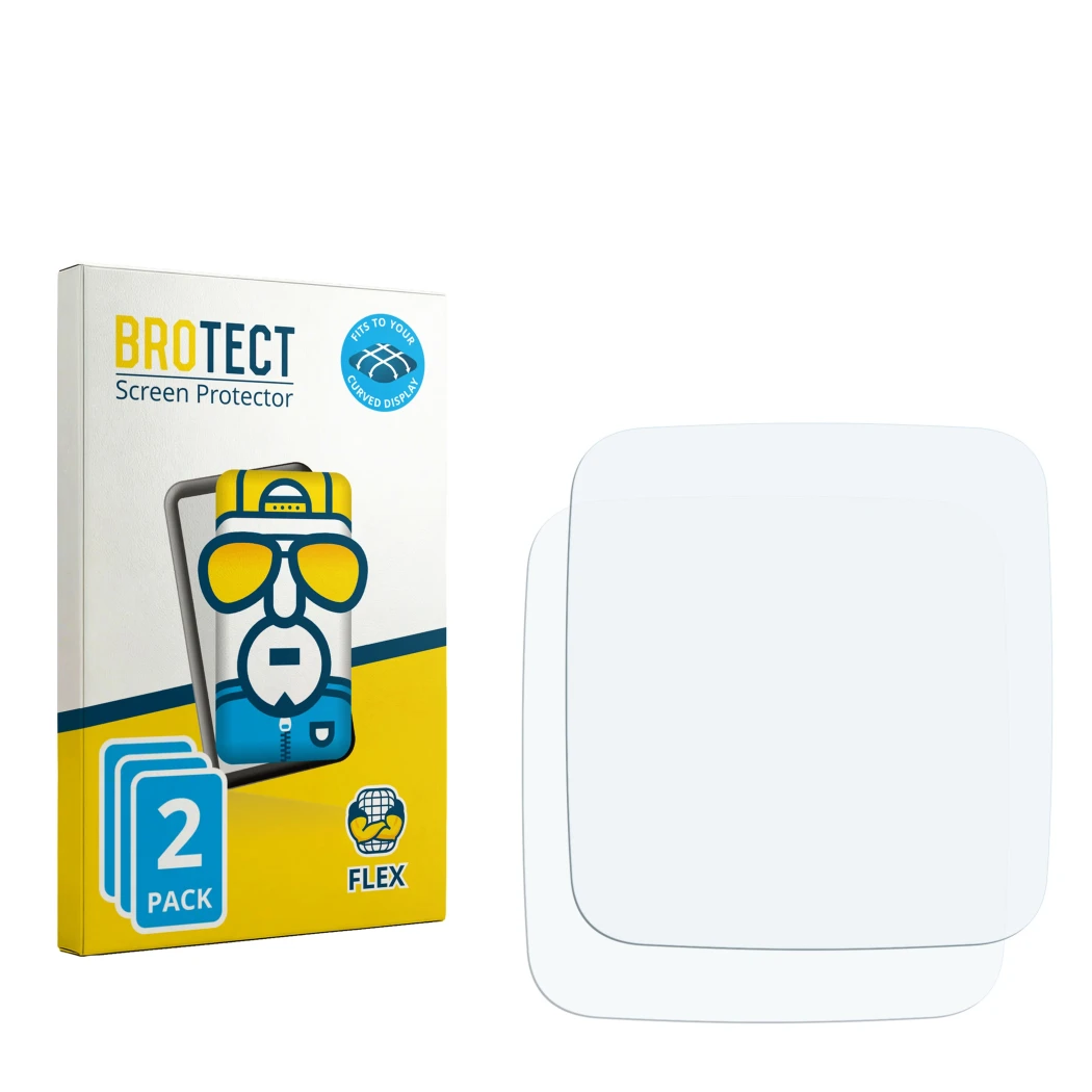 Vorderseite einer Produktverpackung mit dem Markenlogo BROTECT. Daneben ist der zugehörige Displayschutz.