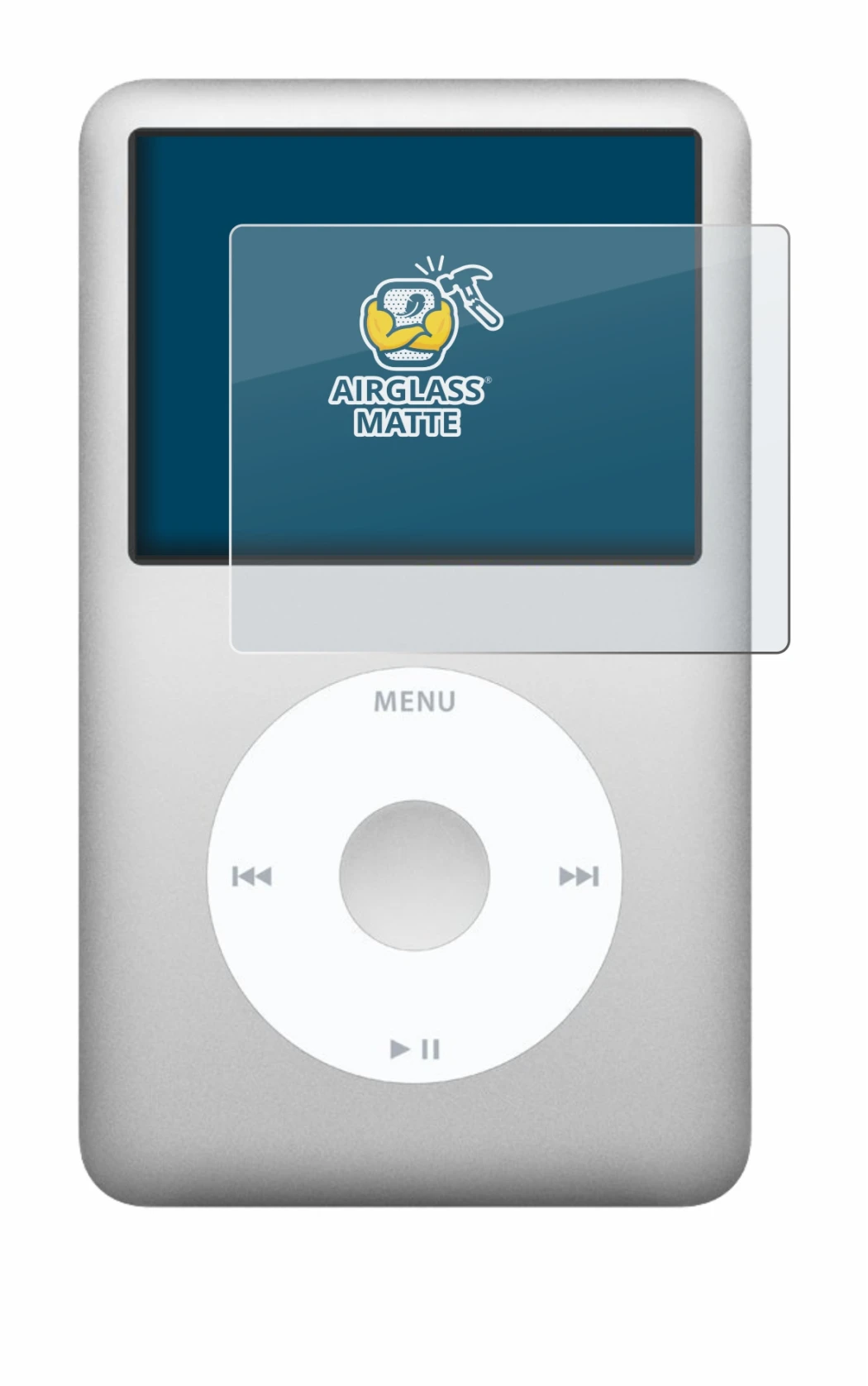 Abbildung des Geräts Apple iPod classic 160 GB (7. Gen.) mit einer Vielzahl des Displayschutzes.