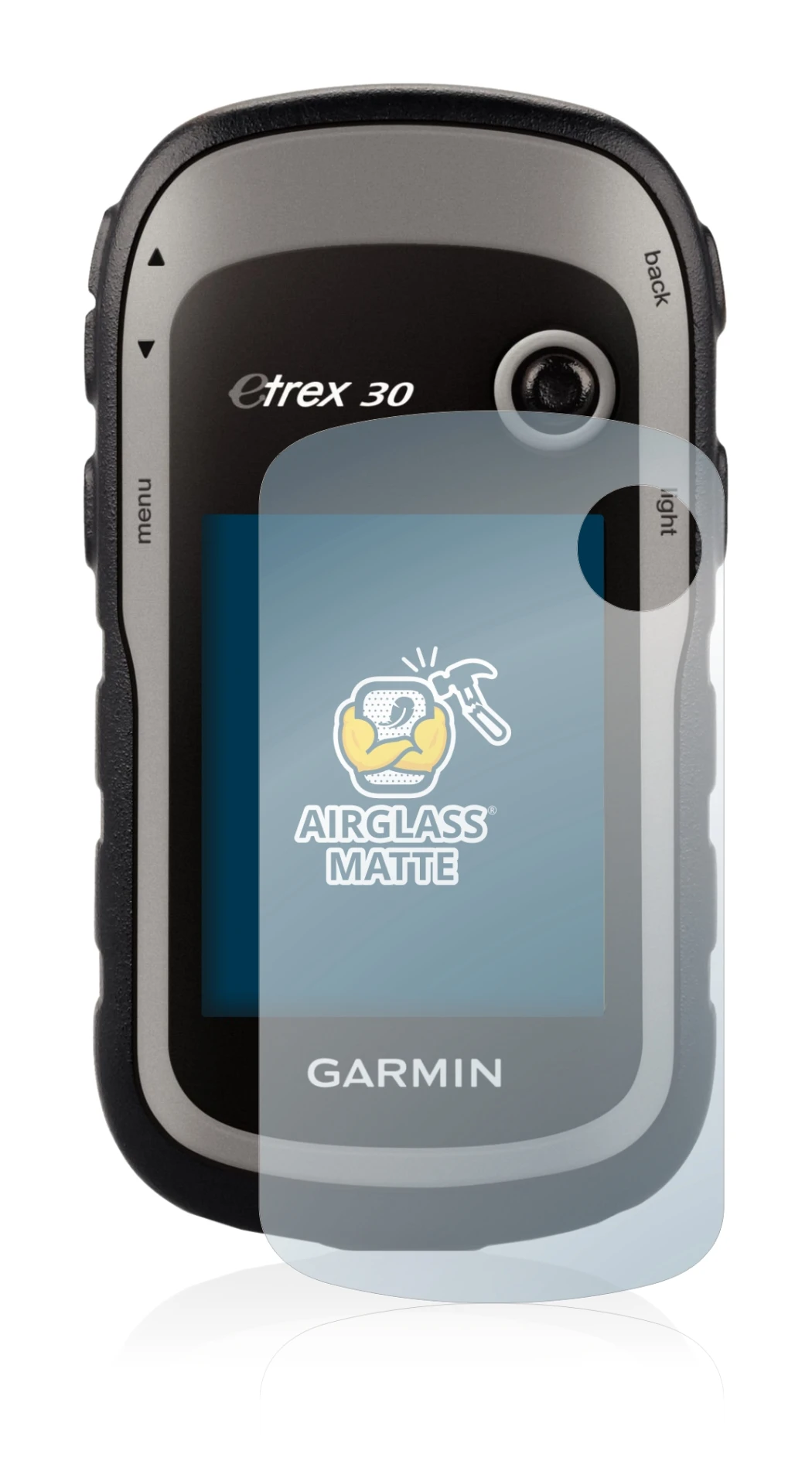 Abbildung des Geräts Garmin eTrex 30 mit einer Vielzahl des Displayschutzes.