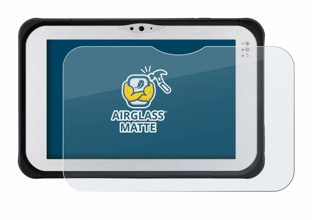 Abbildung des Geräts Panasonic Toughpad FZ-M1 mit einer Vielzahl des Displayschutzes.
