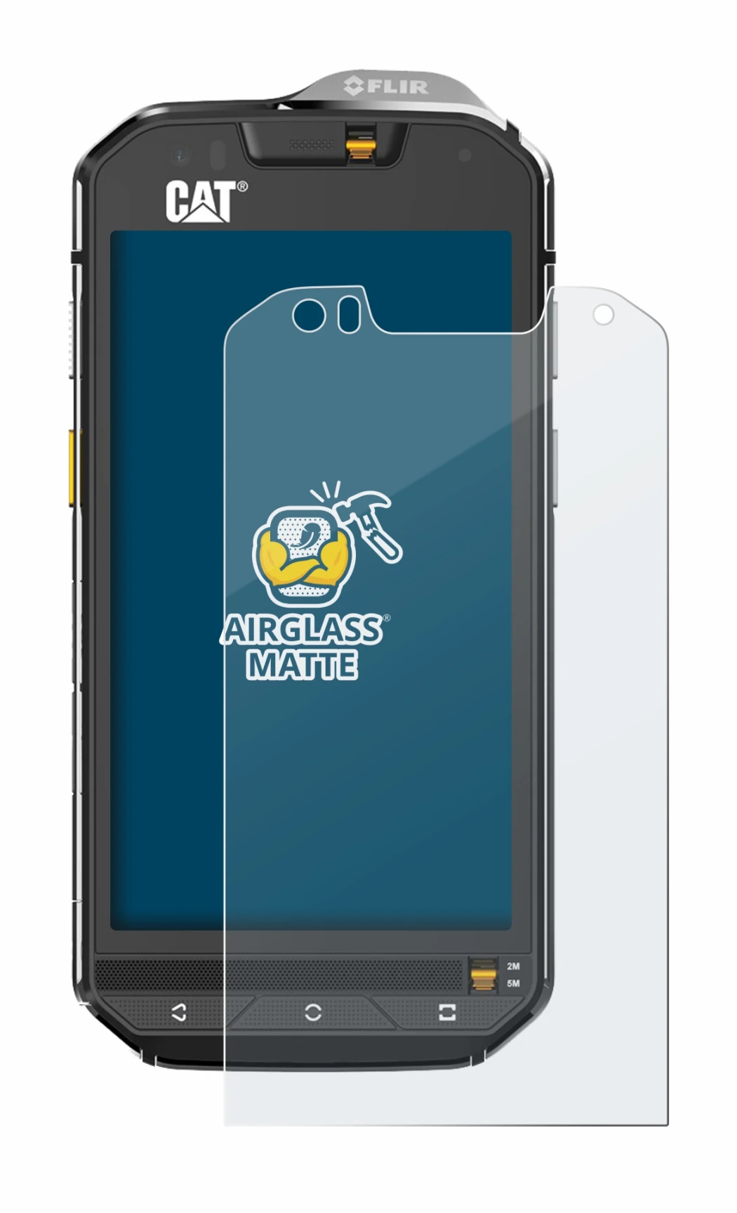 Abbildung des Geräts Caterpillar Cat S60 mit einer Vielzahl des Displayschutzes.