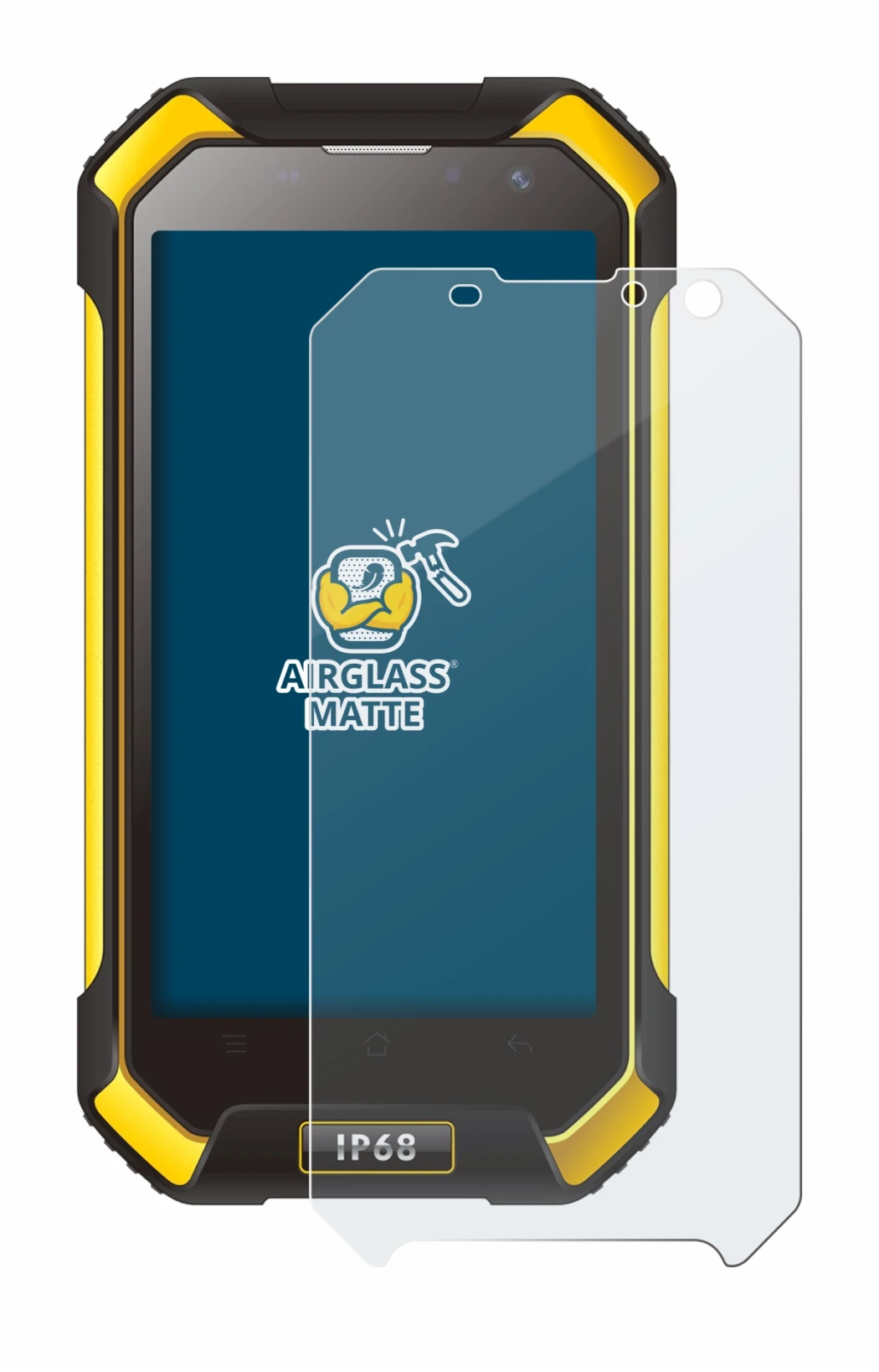 Abbildung des Geräts Blackview BV6000 mit einer Vielzahl des Displayschutzes.