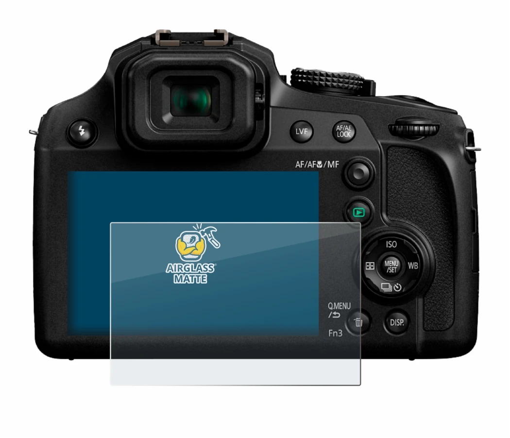 Abbildung des Geräts Panasonic Lumix DC-FZ82 mit einer Vielzahl des Displayschutzes.