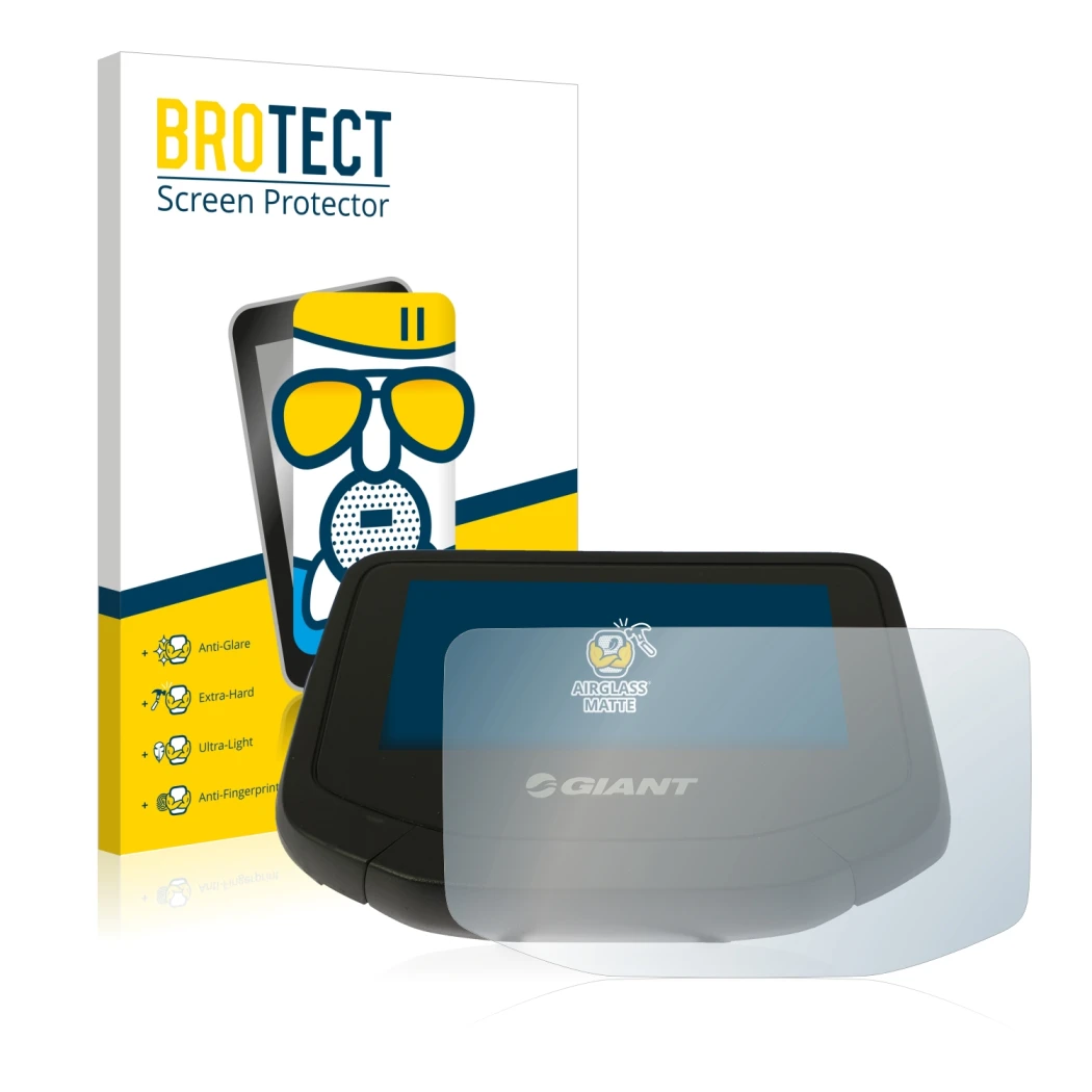 Vorderseite einer Produktverpackung mit dem Markenlogo BROTECT. Daneben ist das Gerät Giant RideControl Evo mit dem zugehörige