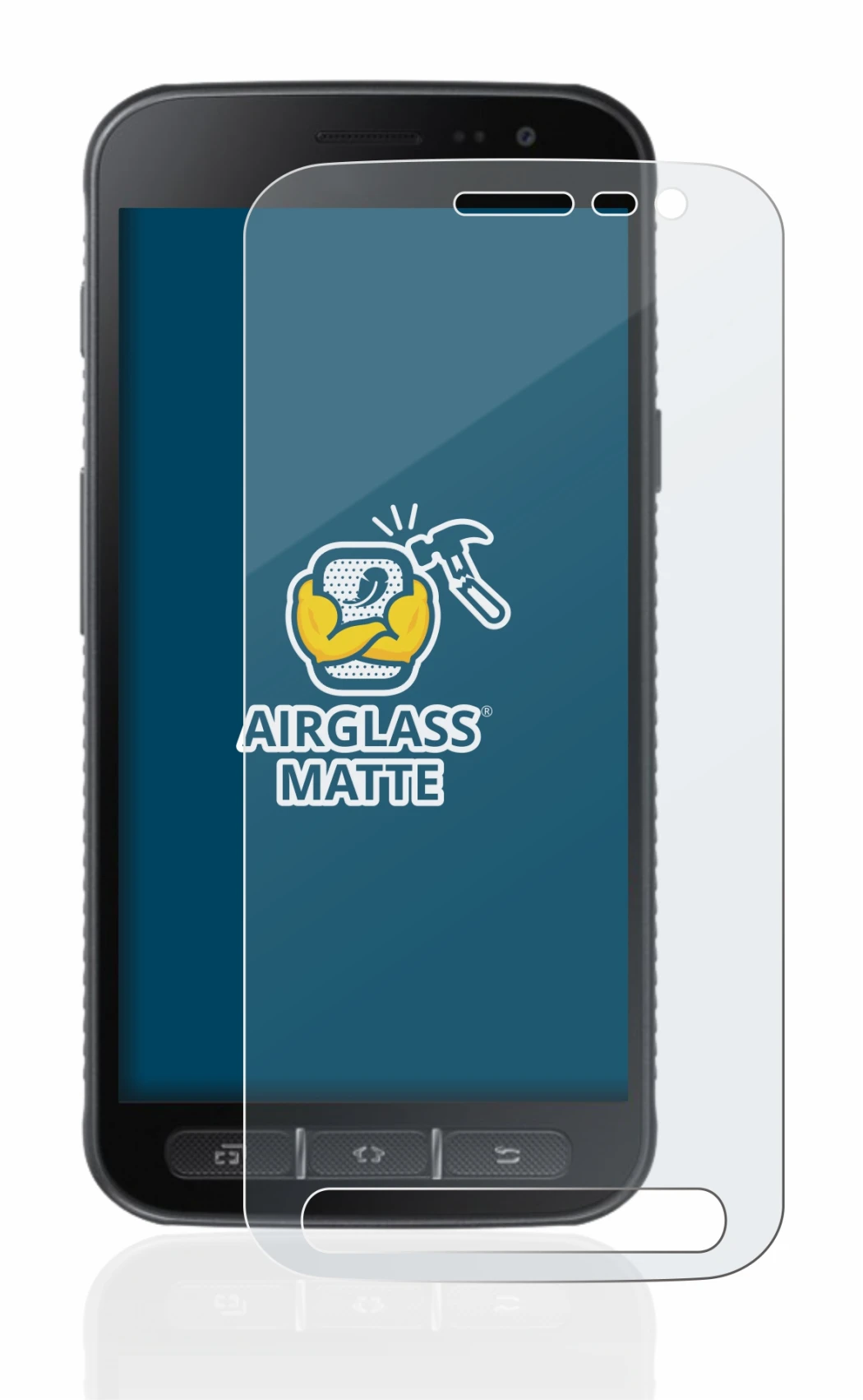 Abbildung des Geräts Samsung Galaxy XCover 4s mit einer Vielzahl des Displayschutzes.