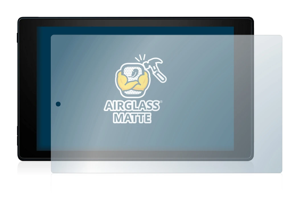 Abbildung des Geräts Amazon Fire HD 10 2019 (9. Gen.) mit einer Vielzahl des Displayschutzes.