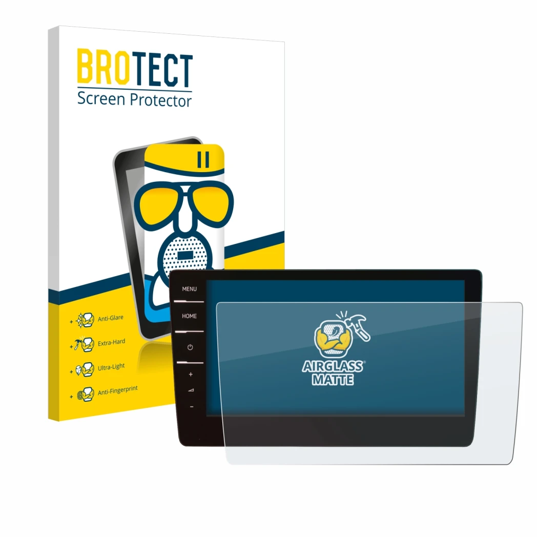 Vorderseite einer Produktverpackung mit dem Markenlogo BROTECT. Daneben ist das Gerät Volkswagen Passat 2019 Discover Pro 9.2