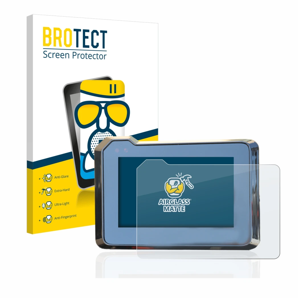 Vorderseite einer Produktverpackung mit dem Markenlogo BROTECT. Daneben ist das Gerät KTM 1290 Super Duke R 2020/2022 TFT-Disp