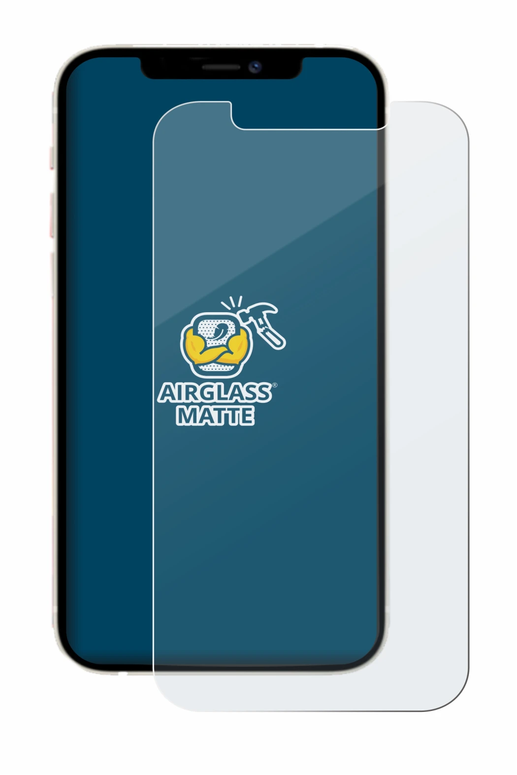 Abbildung des Geräts Apple iPhone 12 mit einer Vielzahl des Displayschutzes.