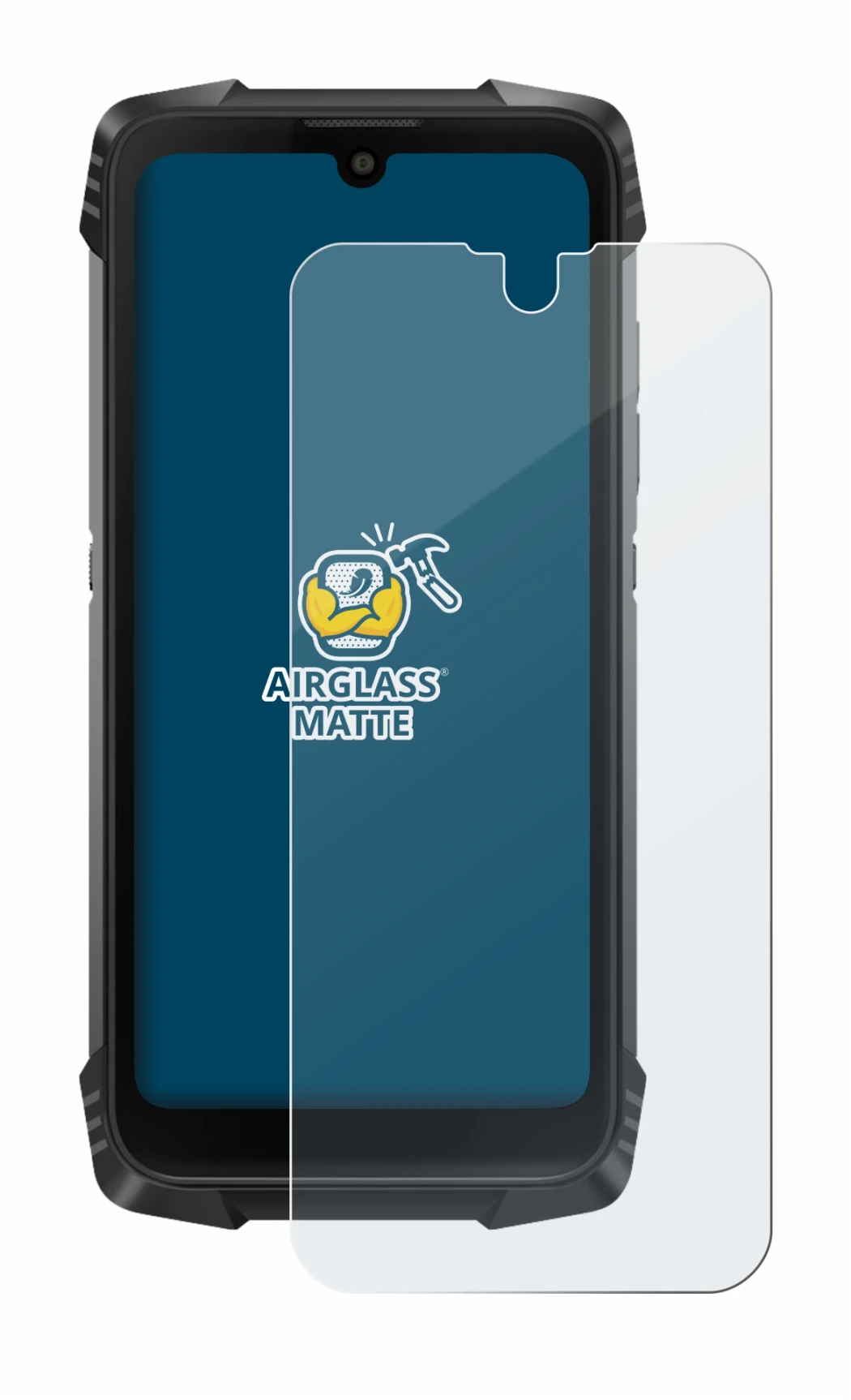 Abbildung des Geräts Blackview BV6900 mit einer Vielzahl des Displayschutzes.