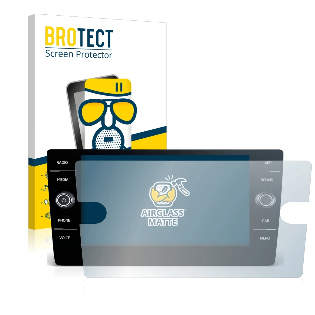 Vorderseite einer Produktverpackung mit dem Markenlogo BROTECT. Daneben ist das Gerät Volkswagen Passat Variant TDI DSG 2020 D