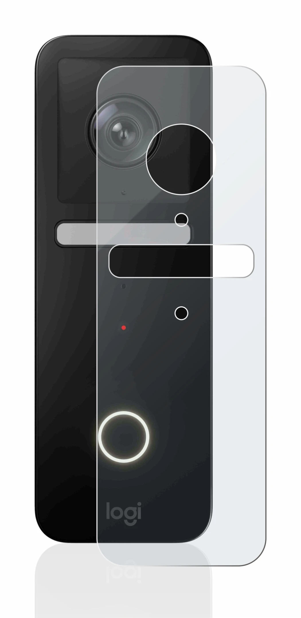 Abbildung des Geräts Logitech Circle View Doorbell mit einer Vielzahl des Displayschutzes.