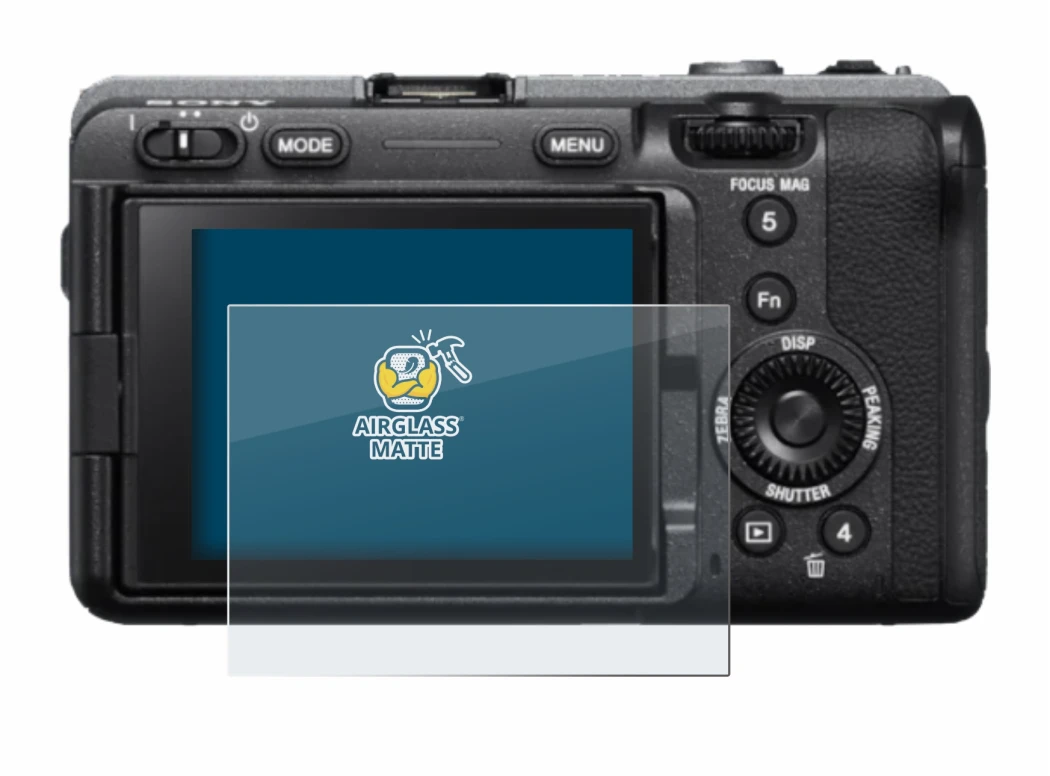 Abbildung des Geräts Sony FX3 mit einer Vielzahl des Displayschutzes.