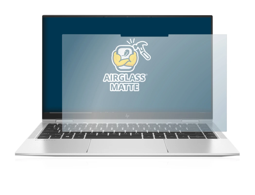 Abbildung des Geräts HP Elitebook x360 1040 G7 mit einer Vielzahl des Displayschutzes.