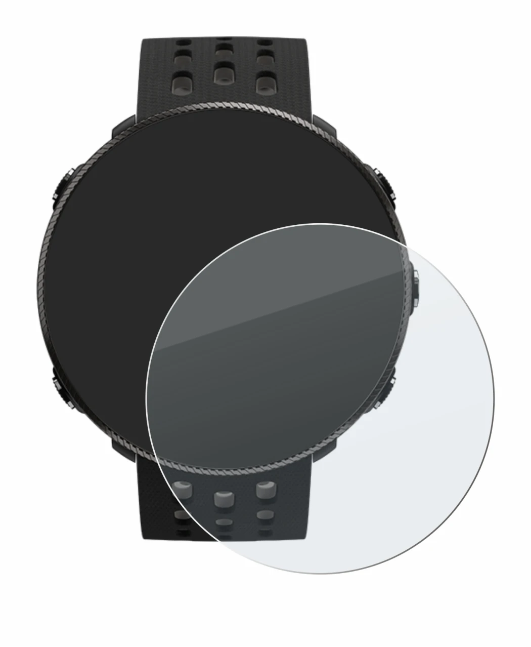 Abbildung des Geräts Polar Vantage M2 mit einer Vielzahl des Displayschutzes.