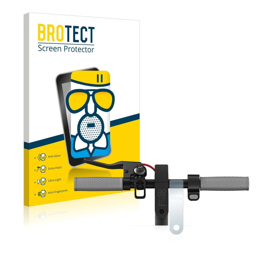 Vorderseite einer Produktverpackung mit dem Markenlogo BROTECT. Daneben ist das Gerät Xiaomi Mi 1S mit dem zugehörigen Display