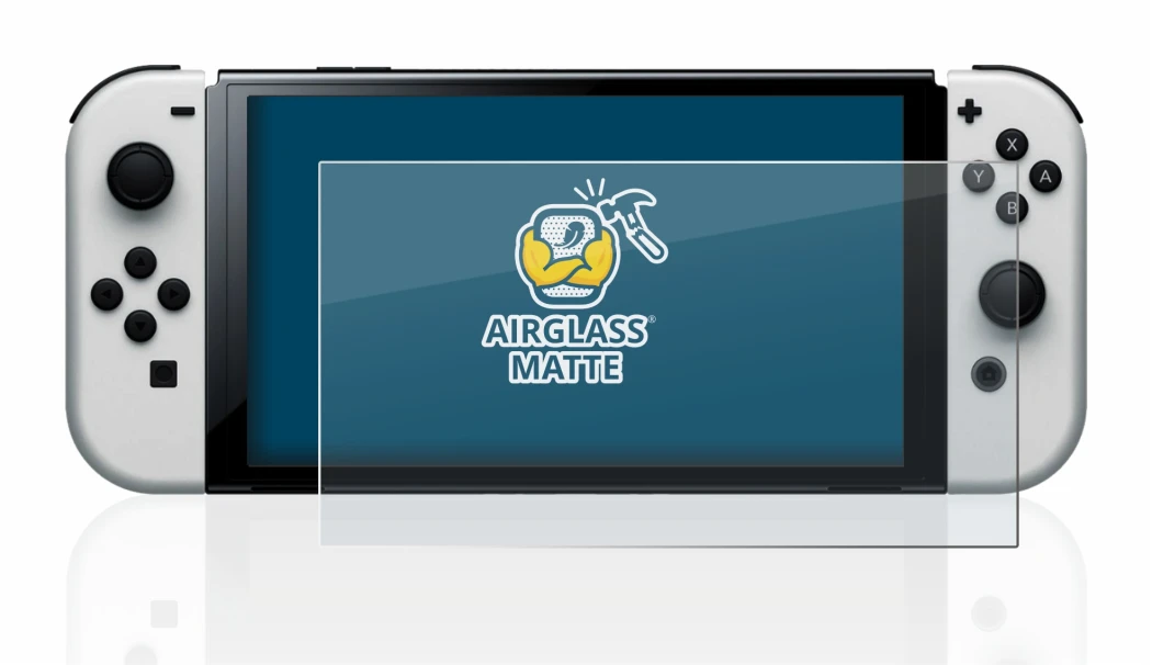 Abbildung des Geräts Nintendo Switch OLED-Modell mit einer Vielzahl des Displayschutzes.