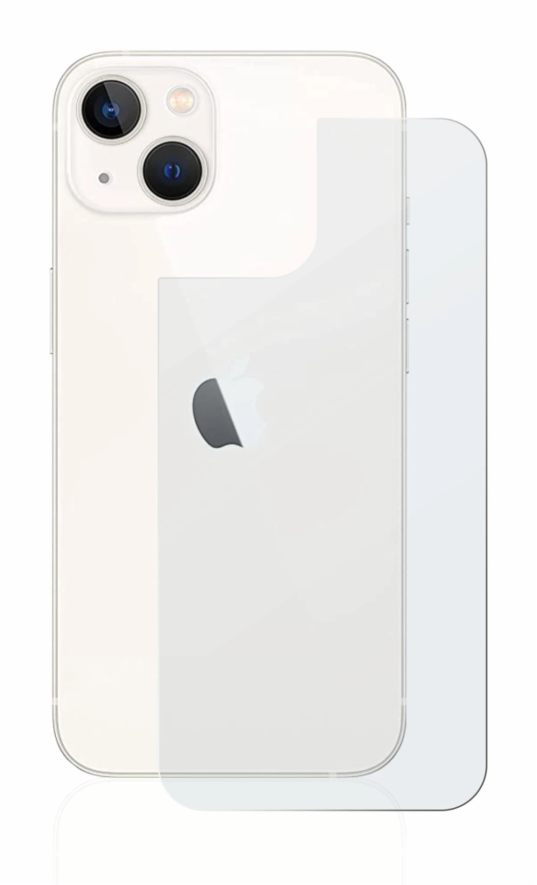Abbildung des Geräts Apple iPhone 13 (Rückseite) mit einer Vielzahl des Displayschutzes.