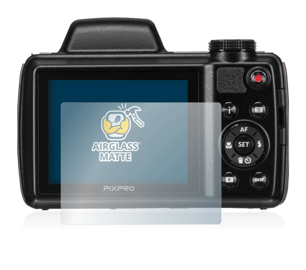 Abbildung des Geräts Kodak Pixpro AZ525 mit einer Vielzahl des Displayschutzes.