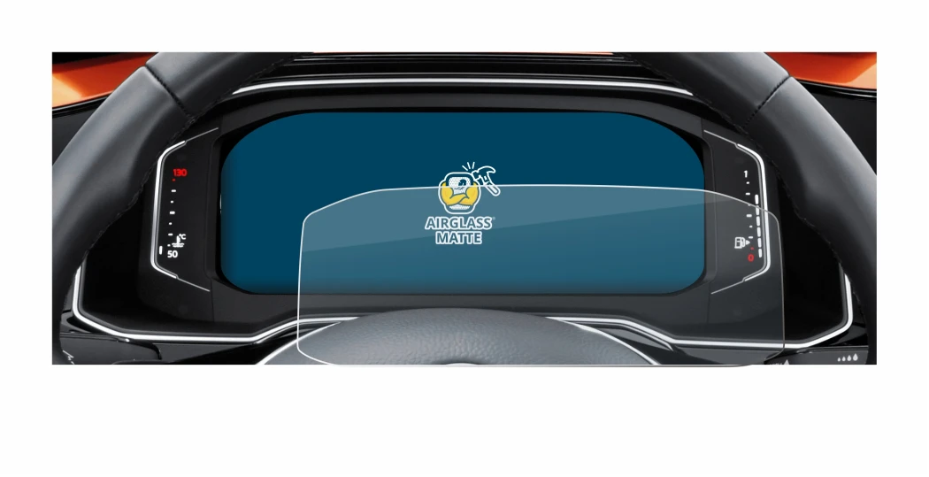 Abbildung des Geräts Volkswagen Polo 6 Digital Cockpit Pro mit einer Vielzahl des Displayschutzes.