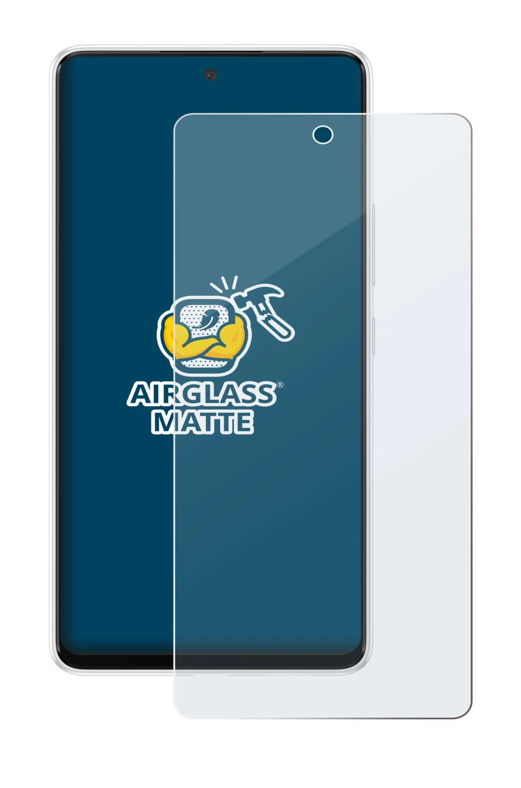 Abbildung des Geräts Samsung Galaxy A53 5G mit einer Vielzahl des Displayschutzes.