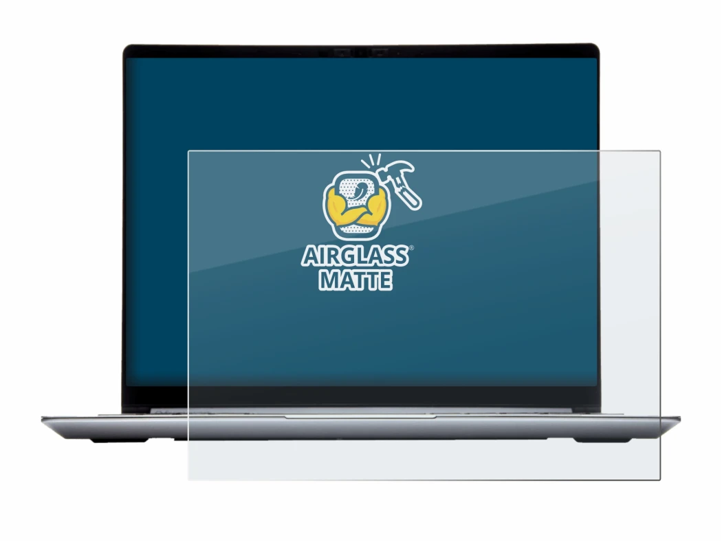 Abbildung des Geräts Framework Laptop 13 mit einer Vielzahl des Displayschutzes.