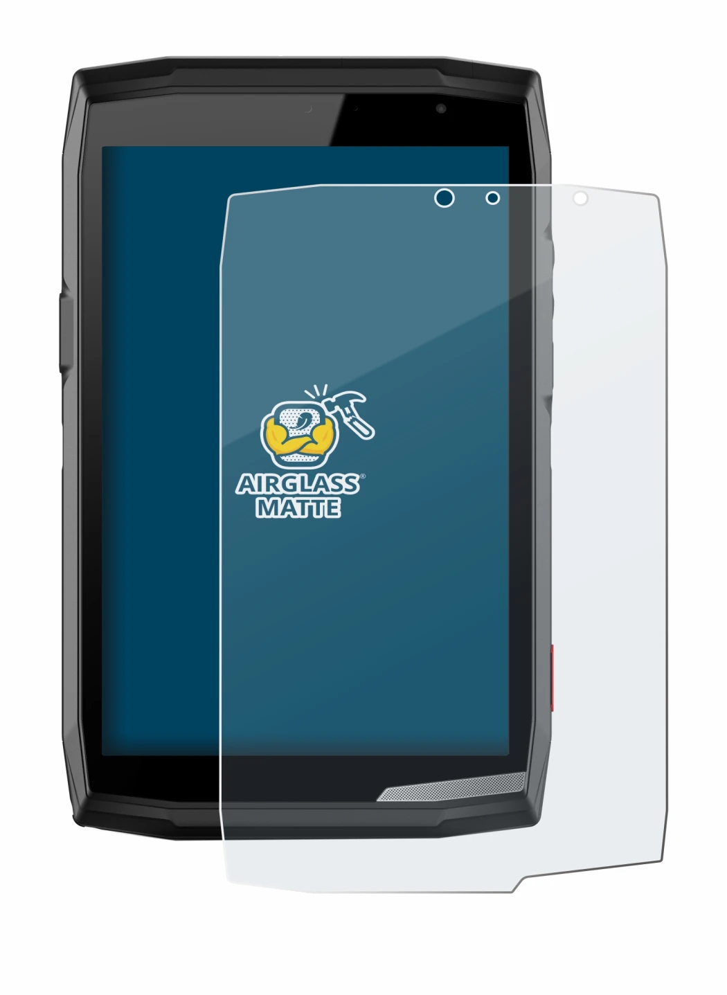 Abbildung des Geräts Crosscall Core T5 mit einer Vielzahl des Displayschutzes.