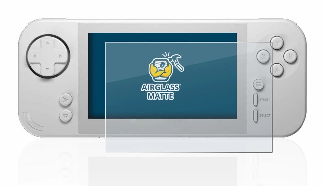 Abbildung des Geräts Evercade EXP mit einer Vielzahl des Displayschutzes.