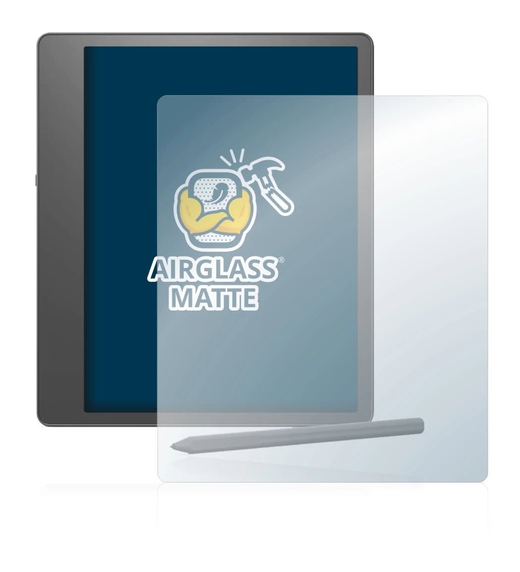 Abbildung des Geräts Amazon Kindle Scribe mit einer Vielzahl des Displayschutzes.