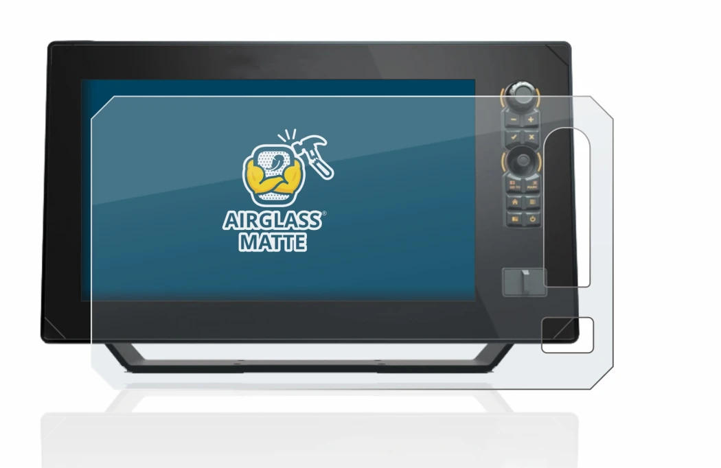 Abbildung des Geräts Humminbird Apex 13 MEGA SI+ mit einer Vielzahl des Displayschutzes.